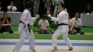 2018 JKA All Japan Female kumite final - Chiharu Takahashi vs Mai Shiina