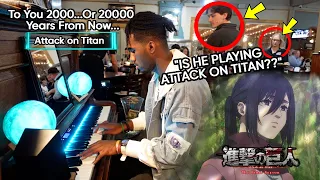 I Played "To You 2000...Or...20000 Years From Now" on Piano in Public [Attack on Titan] / Final ED