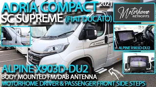 Triple Upgrade! Adria Compact Supreme Fiat Ducato - Alpine X903D-DU2, Side Steps & FM/DAB Antenna