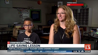 Teacher saves choking student