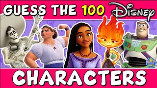 Guess the "100 DISNEY CHARACTERS" QUIZ! (Part 2) 🏰⭐| Movie Quiz/Triva/Challenge