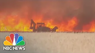 Tractor Engulfed By Flames As Man Tries To Dig Trench To Save Spanish Town