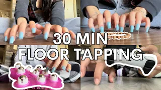 ASMR variety floor tapping, scratching, adding in random tingly items, build up tapping part 2