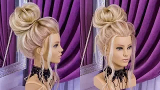 Beautiful hairstyles step by step.High beam.Hairstyle for the new year.