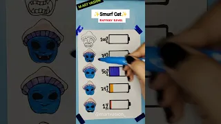 Smurf Cat Battery TEST Art 🍄😱#shorts #smurfcat #smurf #meme #papercraft #drawing #fnf #howtodraw