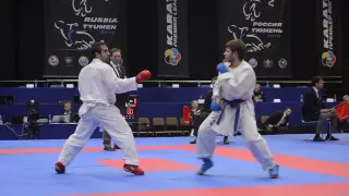 Aghayev Rafael (AZE) - Antonyan Arutyun (RUS). Karate1. Tyumen, April 2013