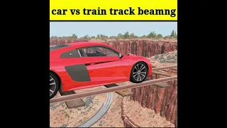 car vs train track | big risk - enjoy with beamng #shorts #beamngdrive #game