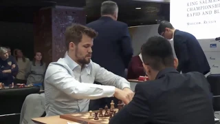 Carlsen ANGRY when He MISS win GAME 6 at World Blitz Chess 2019