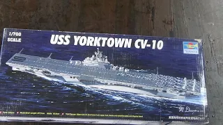 Inbox review of the 1/700 Scale USS Yorktown Model Kit from Trumpeter