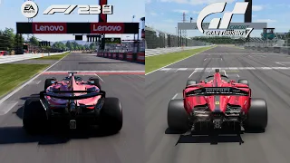 F1 23 & GT7 Comparison - Ferrari SF-23 Vs SF23 Super Formula at Suzuka Circuit [4KPS5]