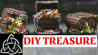 Miniature Treasure Chest and Gold Piles for D&D