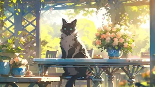 Lofi With My Cat || Elegant Morning & Cat 🐱🌷 Chill/Work/Healing  [ Lofi Mix - Lofi Songs ]