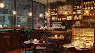 Cozy Rainy Night at a Coffee Shop - Rain Sounds and Smooth Jazz Music Ambience for Relaxation