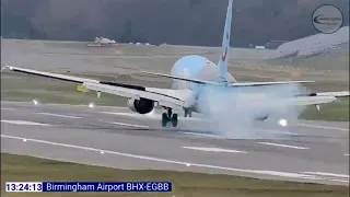 TUI 737-800 ❗Slam Down Landing❗ Birmingham Airport ( BHX )