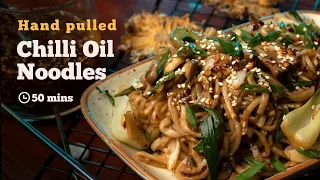 Chilli Oil Noodles | Hand Pulled Noodles | Easy Chilli Oil Noodles | Noodles Recipe | Cookd