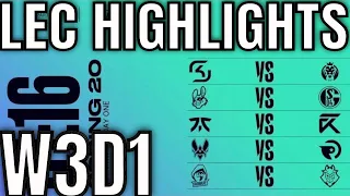 LEC Highlights ALL GAMES Week 3 Day 1 Spring 2020 League of Legends EULEC