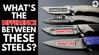 What's the Difference Between Damascus, Damascus with a Core, Damasteel, and Damacore Blade Steels?