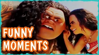MOANA and MAUI FUNNY MOMENTS - Disney Family Movie