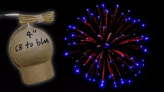 100mm SELFMADE golden wave to blue Kugelbombe / 4 inch homemade FIREWORK SHELL [HD]