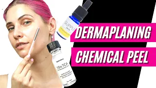 Dermaplaning + 15% TCA & 25% Retinoic Acid Peel #dermaplaning #tca #retinoicacid #chemicalpeel #skin