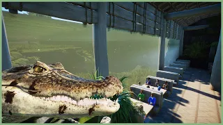 🐊Spectacled caiman habitat with an underwater restaurant | Lurelin Zoo | Planet Zoo | speedbuild☔️