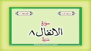 Surah 8 Chapter 8 Al-Anfal HD complete Quran with Urdu Hindi translation