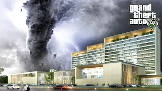 HUGE TORNADO HITS HOSPITAL - GTA 5 END OF LOS SANTOS MOD