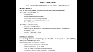 Shaping Public Opinion