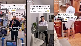 Telling BF my ex was here trying to hit on me | TikTok Couples Prank