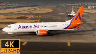 Akasa Air's First Flight | Airside Plane Spotting | Mumbai Airport [4K]