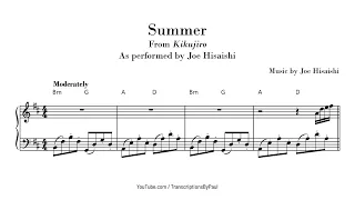 Summer - Joe Hisaishi - Sheet music transcription