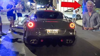 Nico Hülkenberg Leaving Monaco With His Ferrari 599 GTO - COLD Start Up and REVS