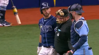 Kiermaier Hit By Pitch, Benches Clear & Two Players Get Ejected