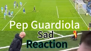 Pep Guardiola sad reaction after Cole Palmer last minute goal