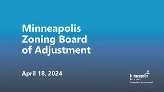 April 18, 2024 Zoning Board of Adjustment