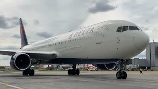 Delta 767-300ER stand arrival with PW4000 engines