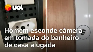 Homem esconde câmera em tomada do banheiro de casa alugada em Goiás e é preso