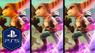 Ratchet & Clank Rift Apart PS5 Comparison [Performance] vs [Fidelity] vs [Performance Ray Tracing]