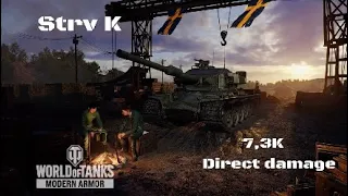 Strv K in Línea Sigfrido:7,3K direct damage :Wot console - World of Tanks