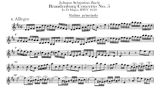 Brandenburg Concerto No. 5【Solo Violin】 sheet music BWV 1050 D major