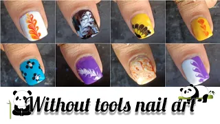 easy top 8 nail art without tools at home 💅🏻✨ || nailart for beginners || #nailart #20nails #viral