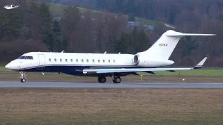 Bombardier Global 6000 N711LS Take-Off at Bern