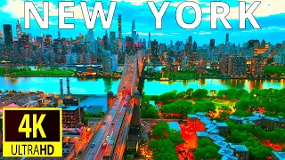 New York, USA by Drone - 4K Video Ultra HD [HDR]