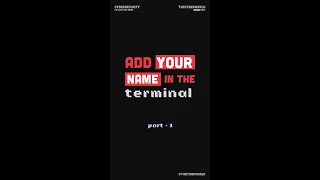 Add your name in the Terminal