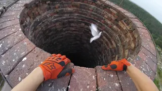 Roofing Schornstein ohne Sicherung //Chimney Climbing