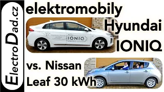 Elektromobil Hyundai Ioniq vs. Nissan Leaf 30 kWh (recenze a porovnání dojezdů) | Electro Dad #8