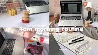 4am productive study vlog 🎀🖇️₊ ⊹| notes taking, lots of coffee, skincare| Getting ready for 2024°✩