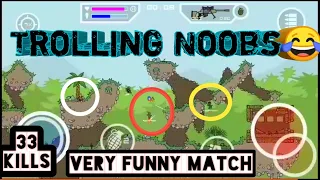 Minimilitia|Trolling Noobs| Funny gameplay|33 Kills