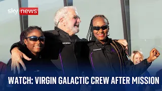 Virgin Galactic crew speak after completing first private astronaut mission
