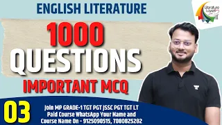 Most Important MCQs on English Literature for All Exams